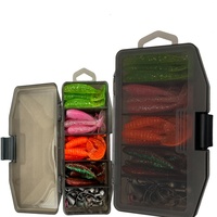 Combinaison d'appâts souples de carpe transfrontalière de 57 pièces pour la pêche en lac toute matière plastique avec crochet de plomb de bobine de queue en T crochet de manivelle balle