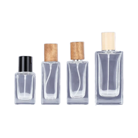 Flacon pulvérisateur en verre de luxe 50 ml avec pompe, impression sérigraphique, emballage carton pour cosmétiques et diffuseur de parfum