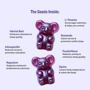 Complément alimentaire en gommes pour le sommeil, sans sucre, naturel, végétalien, à base de mélatonine, de magnésium et de vitamine <span class=keywords><strong>D</strong></span>, marque privée, pour un bon sommeil - Product Image 4