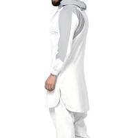 Nouveaux Hoodies Homme Tendance : Thobe Décontracté Color Block avec Fermeture Éclair en Polyester – Vêtements Musulmans