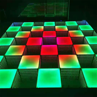 Led 3d piste de danse panneau de piste de danse portable magnétique led piste de danse lumière de mariage pour lumière de scène