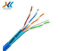 Kabel Jaringan FTP Cat5e Indoor Berkualitas Harga Grosir 1000ft 305m Konduktor Tembaga Solid Bersertifikasi CE untuk Penggunaan Komputer