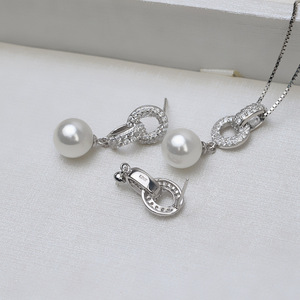 Boucles d'oreilles en argent S925 pour femme, avec pendentif personnalisé, ensemble de perles, accessoires de bijoux DIY, semi-finis 1273 - Product Image 4