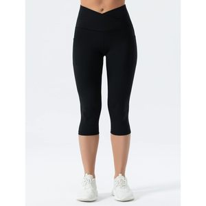 FOXA Leggings capri pour femme à taille croisée en V, pantalon de yoga amincissant avec poches - Product Image 2