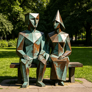 Scultura Retrò in Bronzo con Gesto Silenzioso, Scultura 3D Stereoscopica a Mezzo Busto Adatta per l'Interior <span class=keywords><strong>Design</strong></span> Moderno - Product Image 3