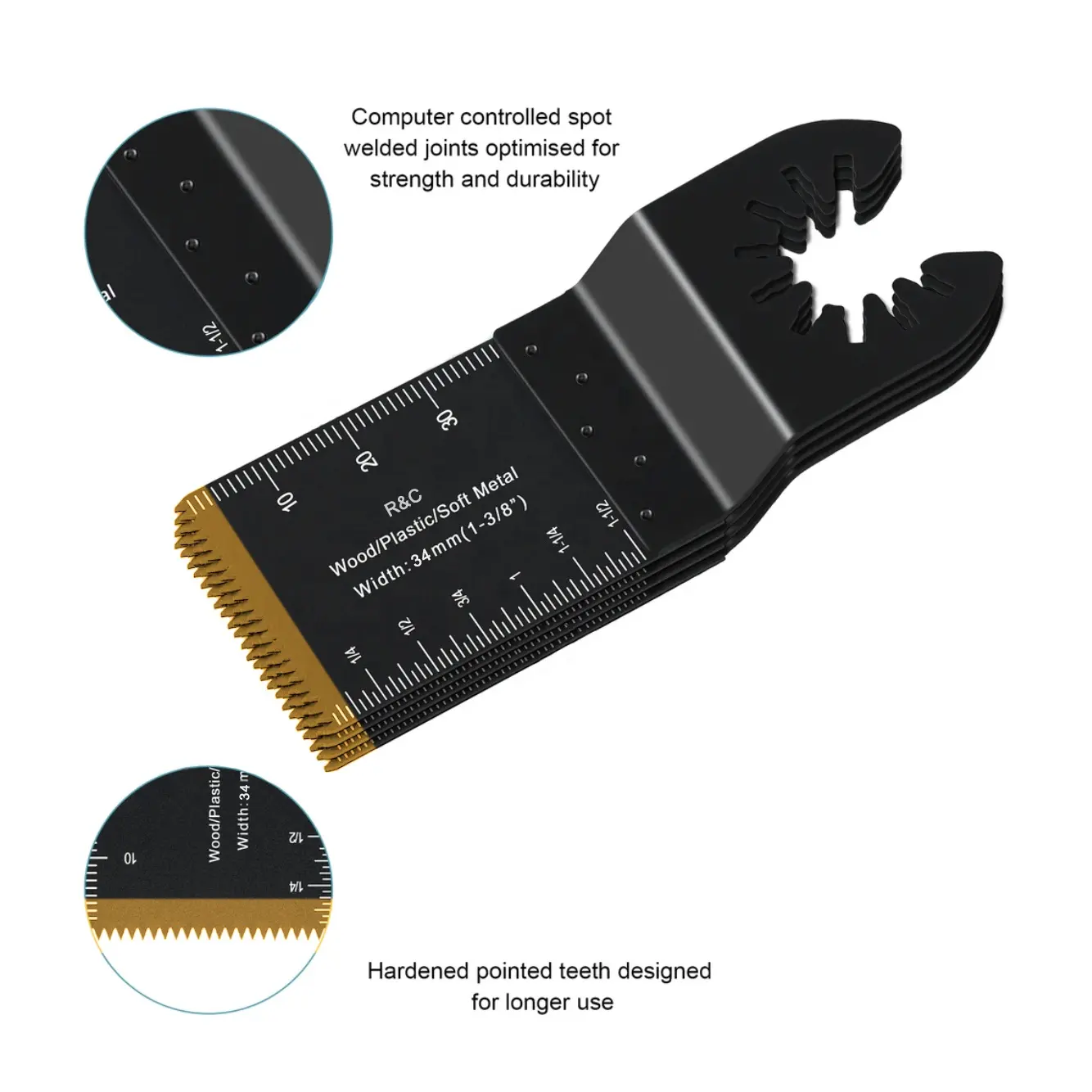 1-3/4 Inch Sharper and Stronger Universal Oscillating Multi Tool Saw Blades For Cutting Wood Soft Metal