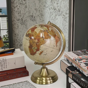 18cm kim loại cơ sở thiết kế khung, xoay bản đồ thế giới toàn cầu, văn phòng và trang trí nội thất phụ kiện - Product Image 4