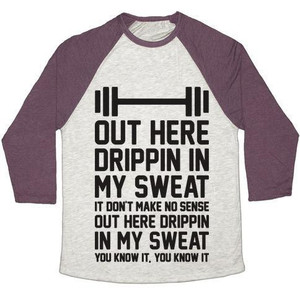 Out Here Drippin in My Sweat Unisex Tri-Blend <b>Baseball</b> <b>Tee</b> - Product Image 3