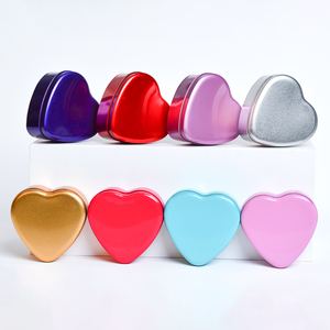 Coloré Or Argent Rouge Bleu Rose Rouge Couleur Vide Coeur Forme Boîtes 9*9 * <span class=keywords><strong>H</strong></span> 4.5 cm Métal Fer Blanc Conteneur De Stockage Boîte pour - Product Image 2