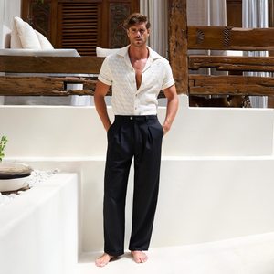 Polo à manches courtes en tricot pour homme, col cubain, respirant, léger, tendance, vêtements pour jeunes, tailles S M L XL XXL - Product Image 2