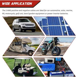 2 AWG 2 게이지 레드 + 블랙 순수 구리 배터리 케이블 - Product Image 6