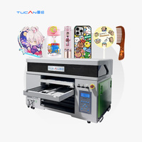 Printer flatbed uv ukuran A2 dengan perangkat dtf uv untuk stiker Kristal A B film 2 in 1 pencetakan