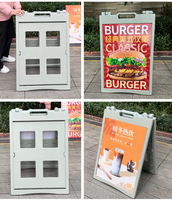 Rak Display A-Frame Portabel untuk Iklan Kustom, Ukuran 22x30 Inci, Dua Sisi, untuk Tanda Trotoar Luar Ruangan