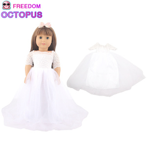 Robe de mariée blanche Pure <span class=keywords><strong>18</strong></span> pouces pour fille et <span class=keywords><strong>costume</strong></span> de <span class=keywords><strong>mariage</strong></span> pour garçon, Offre Spéciale - Product Image 3