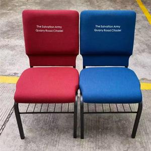Chaises d'église en métal empilables avec logo personnalisé brodé/estampé à chaud, en tissu et fer, <span class=keywords><strong>pour</strong></span> bureau et <span class=keywords><strong>théâtre</strong></span>, vente en gros - Product Image 1
