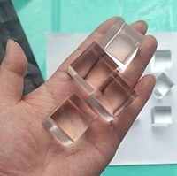 Supports de présentation personnalisés, socle, base, bloc transparent vierge, présentoir rectangulaire solide, cube pour bijoux, parfums, montres