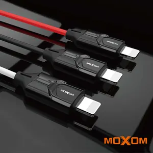 לא מפחד של קשירה עמיד 100cm 2.4A נתונים USB כבל MOXOM שריון מהיר טעינת כבל מ גואנגזו