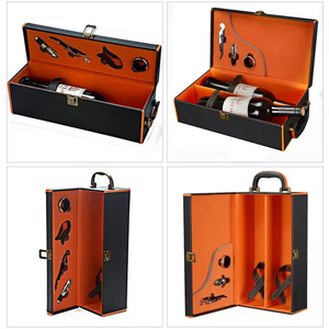 Boîte <span class=keywords><strong>cadeau</strong></span> en cuir PU pour vin rouge, <span class=keywords><strong>coffret</strong></span> <span class=keywords><strong>cadeau</strong></span> en cuir pour une bouteille de vin rouge, boîte en papier pour emballage de bouteille, boîte <span class=keywords><strong>cadeau</strong></span> élégante pour vin rouge - Product Image 6