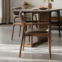 JP Ash Pieds en bois Chaise de salle à manger avec accoudoir Design pour table de cuisine Meubles de maison