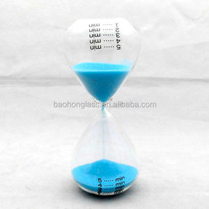 Usine pas cher petit verre clair soufflé à la bouche 5 minutes Art déco sablier écologique rouge/bleu/vert couleurs de sable personnalisables - Product Image 6