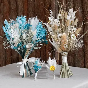 CH-061 Novo Produto Flores Secas Mini Real Baby Breath Flower Mix Secas Buquê De Flores Para O Casamento Boutonniere Corsage Party Hom