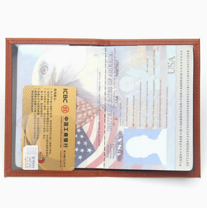 Funda de Pasaporte de Cuero PU de Color Sólido con Logotipo Personalizado, con Porta Tarjetas de Crédito y sin Cierre, para Viajes - Product Image 5