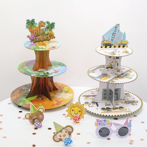Support à <span class=keywords><strong>gâteau</strong></span> créatif à 3 niveaux, <span class=keywords><strong>licorne</strong></span>, sirène, flamant rose, pour les fêtes, fournitures pour fêtes d'anniversaire, <span class=keywords><strong>décoration</strong></span> de table de dessert jetable - Product Image 4