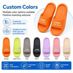 Claquettes d'été EVA, tongs douces effet nuage, sandales ouvertes pour la maison, logo de marque personnalisable, claquettes de plage multicolores unisexes - Product Image 2