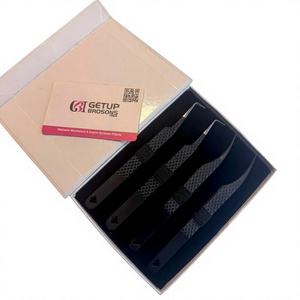 Pinzas para Pestañas Getup Brosons Impex con Recubrimiento de Polvo Negro Antiestático, Agarre Perfecto, Acero Inoxidable, Punta Suave, Herramienta de Precisión - Product Image 1