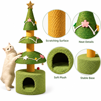 Griffoir pour chat en sisal en forme de sapin de Noël, résistant à l'usure, style dessin animé, structure d'escalade et nid intégrés, jouet pour chat, provenance Chine