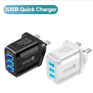 Hot Sale QC3.0 3A Fast Charger 2USB 1A Quick Charging Total 5.1A Square Adapter With LED Light for Iphone Samsung Xiaomi HuaWei - Product Image 1