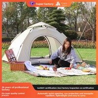 Tente de camping multi-saison pliable, portable, entièrement automatique, anti-UV, pour deux personnes, à montage rapide, imperméable, 1000-1500 mm