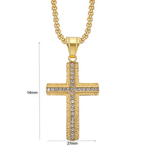 Hip Hop croix religieux catholique chrétien étanche sans ternissement en acier inoxydable bijoux de mode pendentif colliers pour homme hommes - Product Image 6