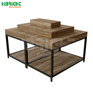 Mesa Exhibidora de Productos de Múltiples Niveles Highbright con Acabado de Madera para Supermercados y Tiendas de Comestibles - Product Image 2