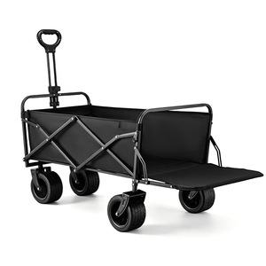 <b>Foldable</b> Camping <b>Cart</b> 100x80x60cm Four-Wheel Telescopic Handle Storage Outdoor Use - Product Image 1