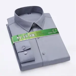 Wholesale new bamboo fiber shirt men's long sleeve elastic anti-wrinkle business professional wear dress shirt