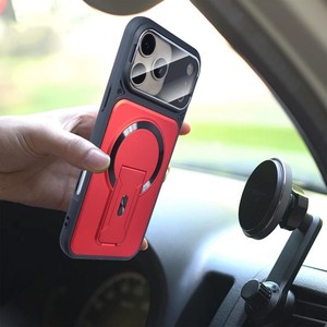 High quality Armor Strip stand Magnetic Mobile phone case for <b>iPhone</b> 17 Air 16 15 <b>14</b> Pro Max <b>Camera</b> 360 protection cover back - Product Image 6