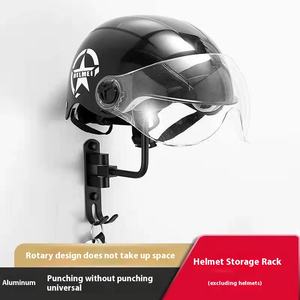 <span class=keywords><strong>Porte</strong></span>-casque de moto <span class=keywords><strong>mural</strong></span> en métal avec 2 crochets <span class=keywords><strong>porte</strong></span>-casque de vélo pour manteau veste chapeau perruque clé - Product Image 3