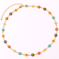 Grosir Kalung Perhiasan Manik-manik Choker Bunga Daisy Bohemian