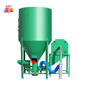 300-2000kg/h vertical farm chicken feed machine mixer and crusher automatic animal feed mixing machine