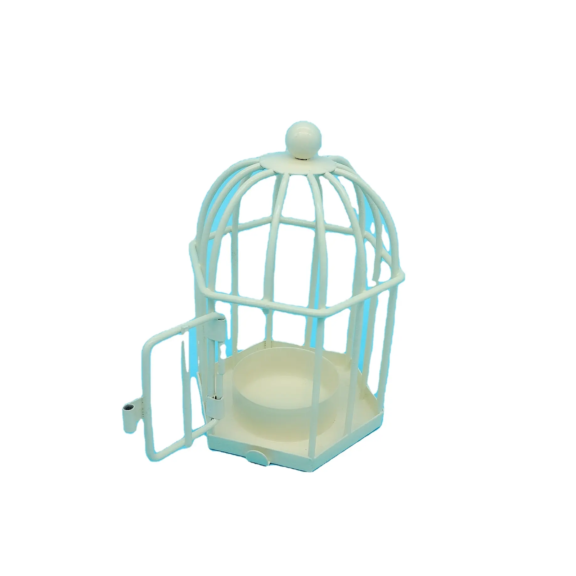 Spring Song White Bird Cage Place Card Candle Holder Candle Holder