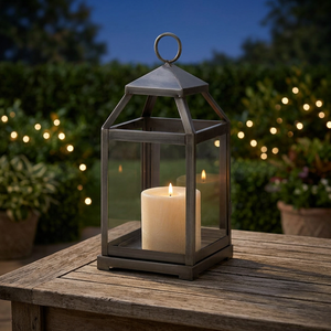Handcrafted Metal Rectangular Lantern With Clear Glass Walls For Home Festive Office Decoration - Product Image 3