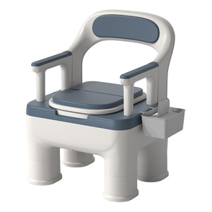 Chaise de toilette portable pour adultes et personnes âgées, toilettes d'intérieur avec couvercle à fermeture lente et patins antidérapants - Product Image 5