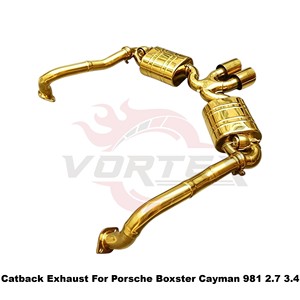 ท่อไอเสียสแตนเลสสตีลเคลือบทองพรีเมียม Vortex สำหรับ Porsche Boxster Cayman 981 2.7 3.4 เสียงแบบสปอร์ต - Product Image 6