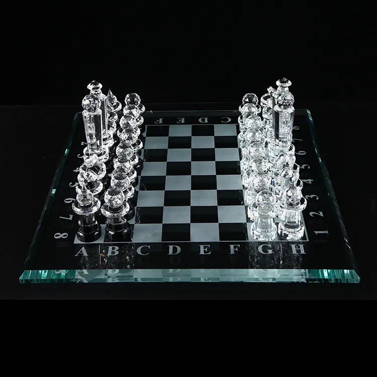 High-End K9 kristal lüks özel Lucite tavla kristal satranç oyun tahtası