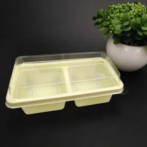 Caja de plástico rectangular con 2 compartimentos para pastel, gran oferta de Corea