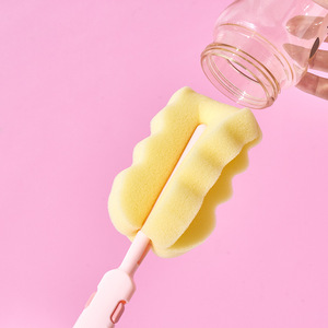 Juego de 3 cepillos para biberones, kit de limpieza con esponja rosa para biberones y pajitas de recién nacidos - Product Image 3