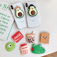 Accessoires de téléphone portable personnalisés support de téléphone portable en silicone de dessin animé mignon support de téléphone portable pliable