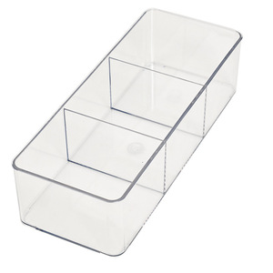 Transparent <b>Plastic</b> Storage <b>Box</b> With Compartments Rectangle Shape For Badge Display Desktop Organizer <b>Large</b> Capacity Standing - Product Image 5