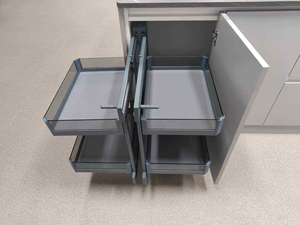 Alandwares - Organizador <span class=keywords><strong>de</strong></span> <span class=keywords><strong>Esquina</strong></span> Mágico Universal para <span class=keywords><strong>Cocina</strong></span>, 2 Niveles, Extraíble, Resistente al Agua, Cesta Metálica para Almacenamiento en Gabinetes, Deslizable para Esquinas Ciegas - Product Image 1